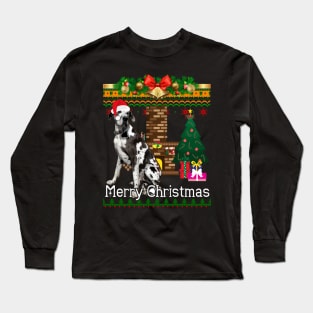 Ugly Christmas Sweater GREAT DANES Long Sleeve T-Shirt